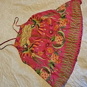 Farm rio P XS 🦜 parrot cross tie tassle tank top